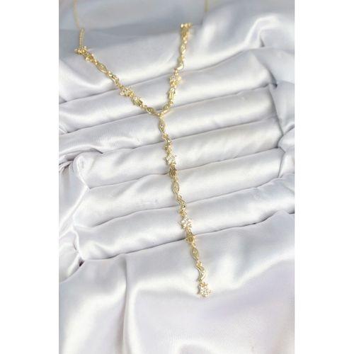 Pirinç Gold Renk Kadın Manifest Kolye