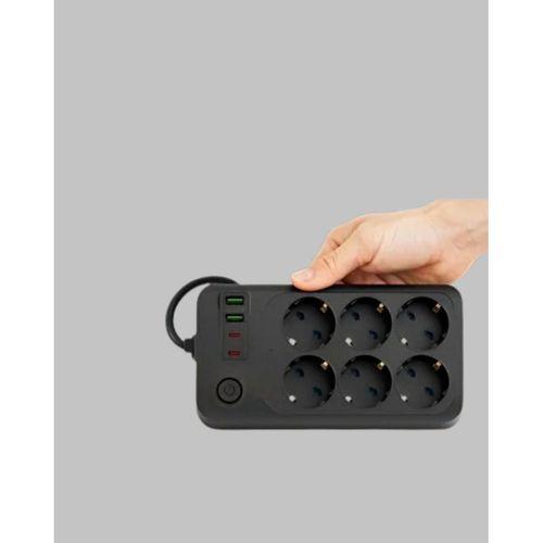 Usb Type-c Destekli Termal Korumalı 6’lı Uzatma Priz 10a 2m