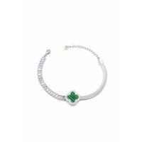 Taşlı VC Yonca Bileklik - Yeşil