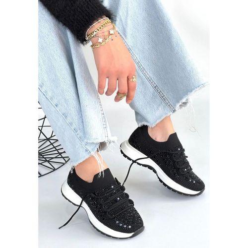 Ceas Siyah Triko Bağcıklı Spor Ayakkabı