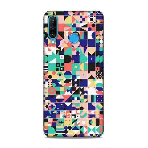 Huawei P30 Lite Uyumlu Kılıf Insomnia (40) Fit Silikon Kılıf Minik Kareler