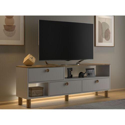 Nora Bohem Ledli Tv Ünitesi - Konsol 3 Kapak 2 Bölme 160 Cm Dolaplı ( 3 Renkli Ledli )