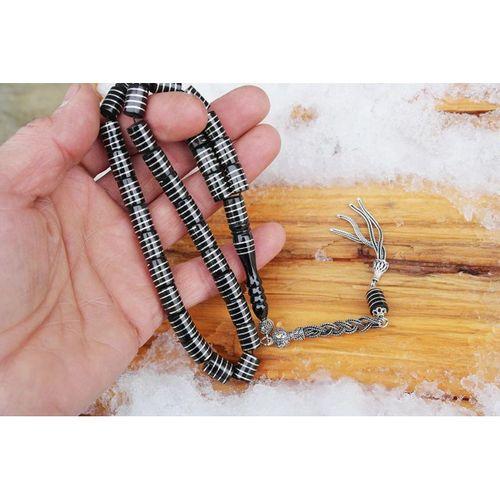 Oltu Taşı Kesme Model Burgu Vida İşlemeli Tespih