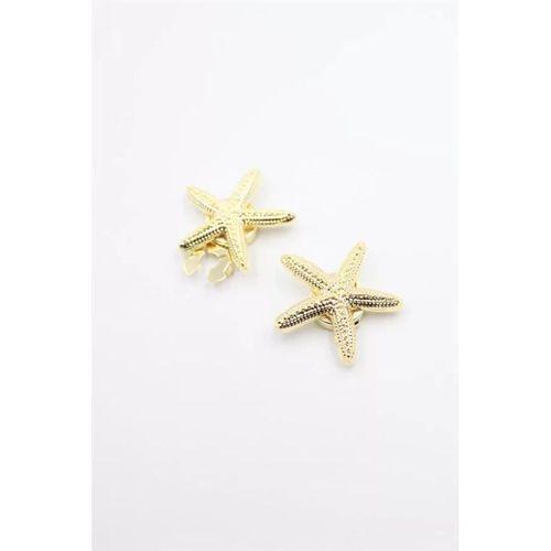 Deniz Yıldızı Düğme Broşu - Altın