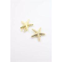 Deniz Yıldızı Düğme Broşu - Altın