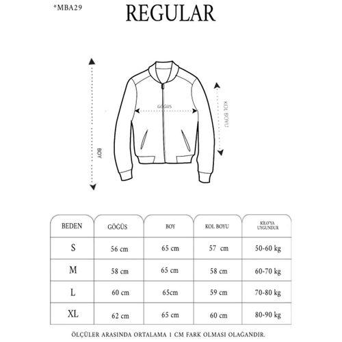 Unisex Uzun Kol Baskılı Bomber Ceket - Siyah
