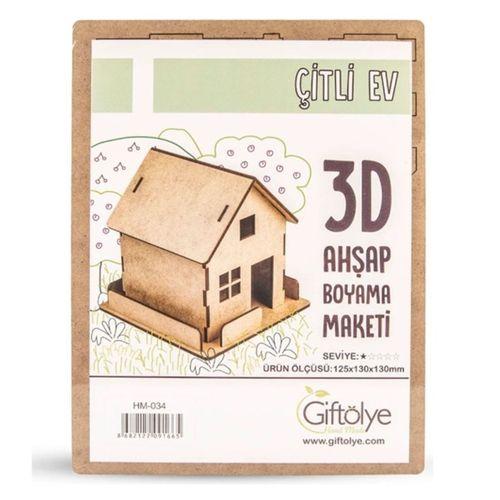 Ahşap Maket 3D Çitli Ev