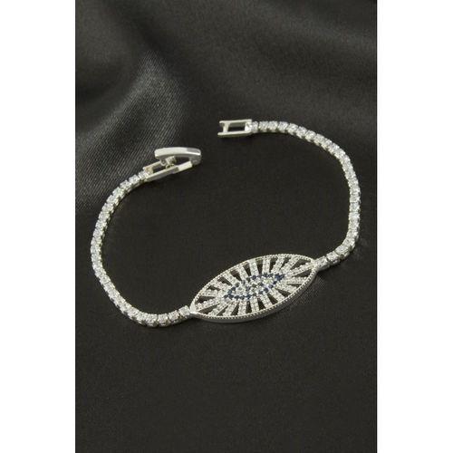 Oval Zirkon Taşlı Çocuk Bileklik 16 cm