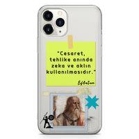 Apple iPhone 11 Pro Kılıf Caps Eflatun Arka Kapak Koruma Desenli Full Koruyucu