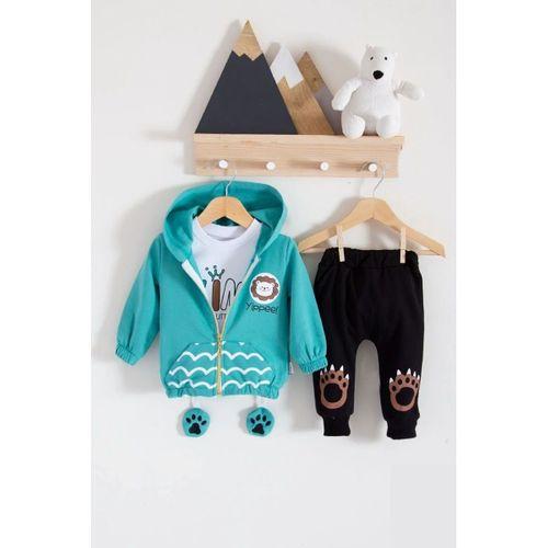 Aslan Desenli 3'lü Erkek Bebek Takımı