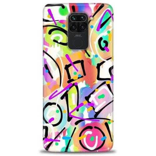 Xiaomi Redmi Note 9 Kılıf HD Baskılı Kılıf - Renkler ve Çizgiler + Tam Ekran Koruyucu