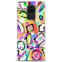 Xiaomi Redmi Note 9 Kılıf HD Baskılı Kılıf - Renkler ve Çizgiler + Tam Ekran Koruyucu