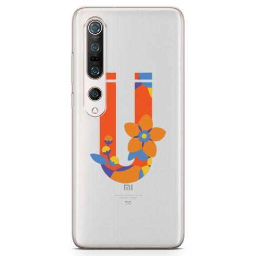 Xiaomi Mi 10 Pro Kılıf Ü Harfi Çiçekli Arka Kapak Koruma Desenli Full Koruyucu
