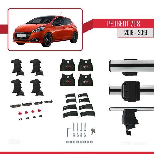 Peugeot 208 2015-2019 Arası ile uyumlu ACE-4 Ara Atkı Tavan Barı GRİ