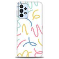 Samsung Galaxy A23 4G Kılıf HD Baskılı Kılıf - Renkli Çizgiler + Tam Ekran Koruyucu