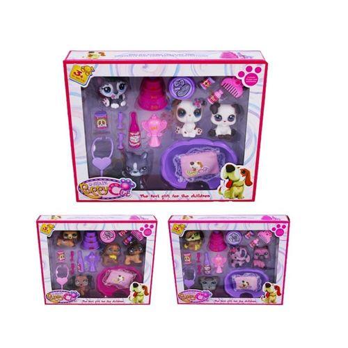 CL2105 5 Li Köpek Miniş Oyuncak Evcilik Seti - 1 Adet Stokta Olan Gönderilir