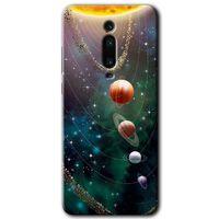 BeRa Aksesuar  Xiaomi Mi 9T Kılıf Baskılı Kapak - Cosmos +Tam Kaplayan Mat Seramik