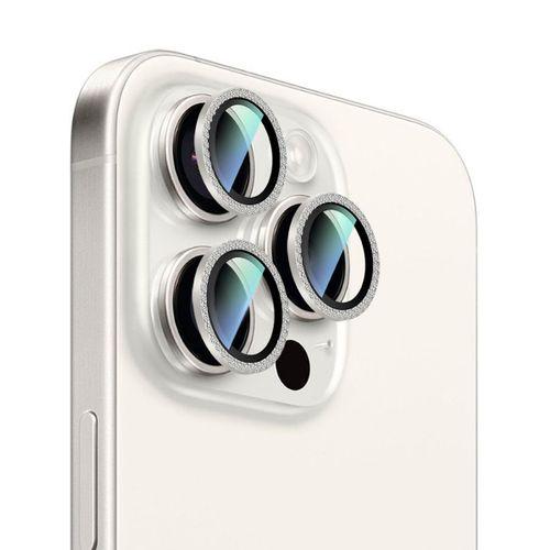 Apple iPhone 15 Pro Max CaseWorld Alloy Sparkling Diamond Serisi Taşlı Lens Koruyucu