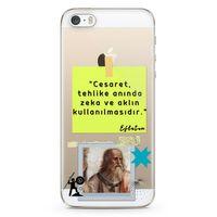 Apple iPhone 5s Kılıf Caps Eflatun Arka Kapak Koruma Desenli Full Koruyucu