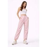 Paraşüt Kumaş Pantolon Bel Ve Paça Ayarlanabilir Lastikli Spor Pantolon - Toz Pembe