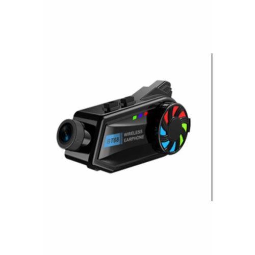 Bt68 Motosiklet Kask Bluetooth Kulaklık 1080p Kamera Ses Kontrolü Video Kayıt Özellikli İntercom