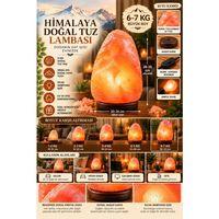 Himalaya 6-7 Kg Doğal Kaya Tuzu Lambası Ahşap Kaideli Dekoratif Ortam Lambası