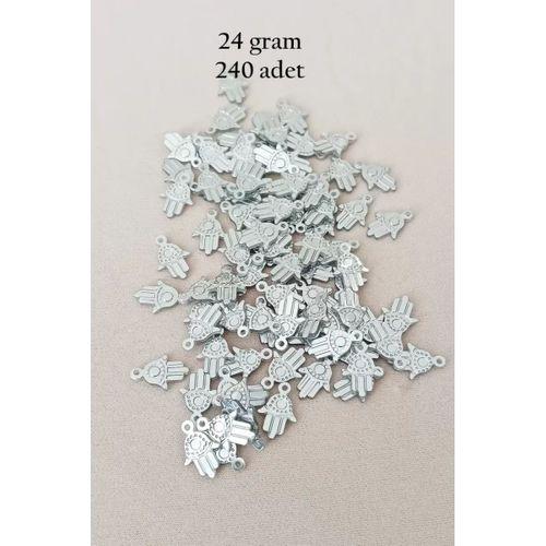 Oya Abiye Bileklik Kolye Pleksi Metalik Plastik Pul Gümüş Renk 24 gram 240 adet - BNC586