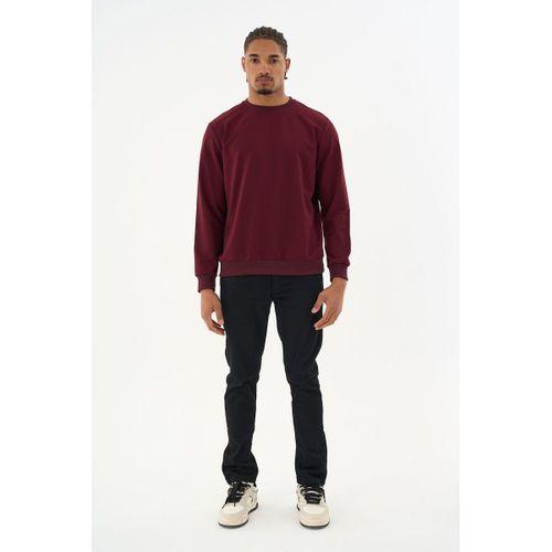 Süperlife Erkek Gri Bisiklet Yaka Ribanalı Regular Fit Sweatshirt spr26swk930