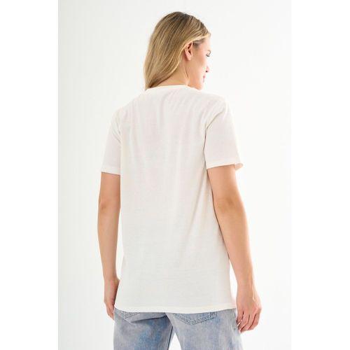 ALEXANDERGARDI Önü Baskılı Bisiklet Yaka T-shirt