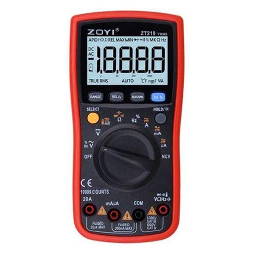 Zoyi ZT-219 True Rms AC DC Gerilim Akım Ölçer Ampermetre Dijital Ölçü Aleti