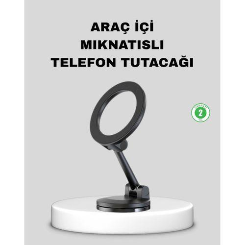 Katlanır Manyetik Araç İçi Telefon Tutucu – 360° Dönebilen, Magsafe Uyumlu, Güçlü Mıknatıslı Tasarım