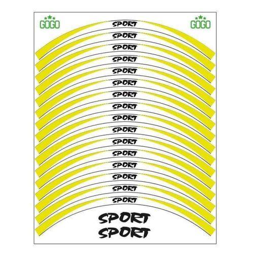 SEVGENT Sarı Beyaz Sport Reflektörlü 1 Set Jant Şeridi