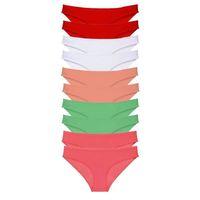 10 Adet Süper Eko Set Likralı Kadın Slip Külot Kırmızı Beyaz Pudra Yeşil Fuşya