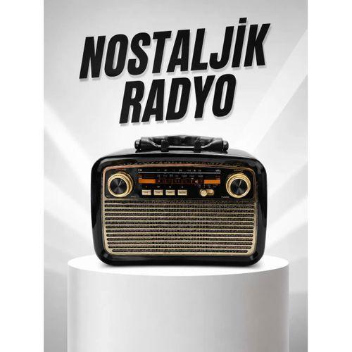 Müzik Kutusu Bluetooth Bağlantılı El Fenerli Nostaljik Tasarım Radyo