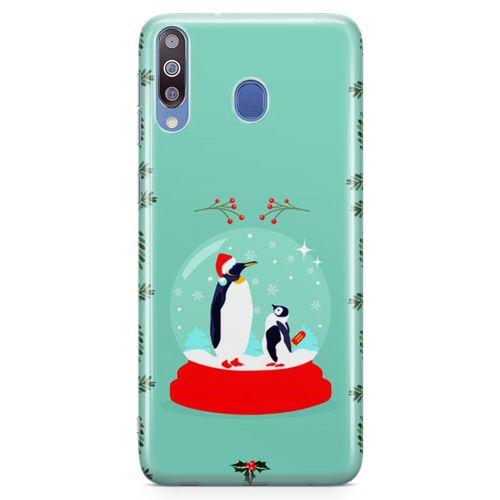 Samsung Galaxy M30 Kılıf Kar Küresi Penguen Arka Kapak Koruma Desenli Full Koruyucu