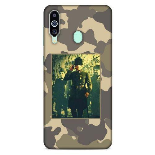 Samsung Galaxy M40 Kılıf Atatürk (14) Lansman Kılıf Kamuflaj Krem