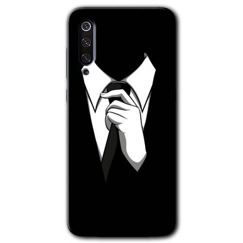 Xiaomi Mi 9 Kılıf HD Desen Baskılı Arka Kapak - Smokin + Kırılmaz Cam