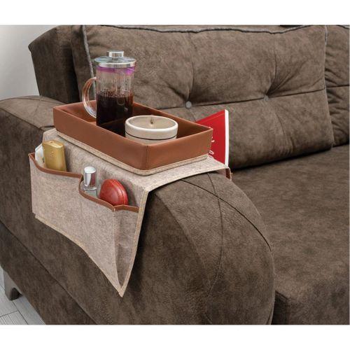 Çok Amaçlı Deri Şeritli Cepli Koltuk Kenarı Düzenleyici 03938