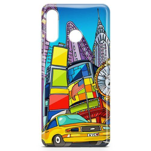 Huawei Nova 4e Kılıf Nyc Taxi Manthattan Arka Kapak Koruma Desenli Full Koruyucu