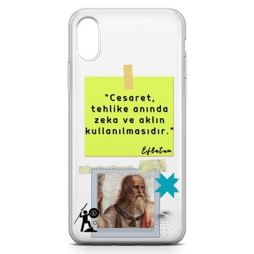 Apple iPhone XS Kılıf Caps Eflatun Arka Kapak Koruma Desenli Full Koruyucu
