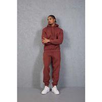 Şardonlu Kanguru Cepli Sweatshirt - 3 İplik Şardonlu Lastik Paça Erkek Eşofman Altı- Eşofman Takımı - Kiremit