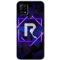 Tecno Pova Kılıf HD Desen Baskılı Arka Kapak - Dark Neon Yaprak R Harfi