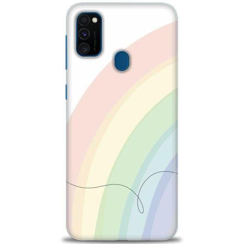 Samsung Galaxy M30S Kılıf HD Baskılı Kılıf - Soft Gökkuşağı + Tam Ekran Koruyucu