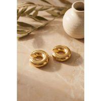 316L Çelik Gold Renk Çiftli Earcuff Küpe