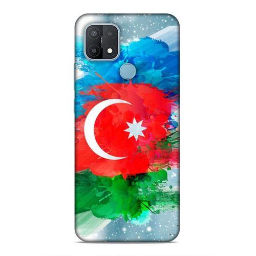 Oppo A15 Uyumlu Kılıf Azarbaijan (15) Antişok Kılıf Bayrak İllustre