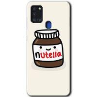 Potkal Hediye Fabrikası Samsung Galaxy A21s HD Baskılı Kılıf + 9D Tam Ekran Koruyucu - Nutella Aşkım