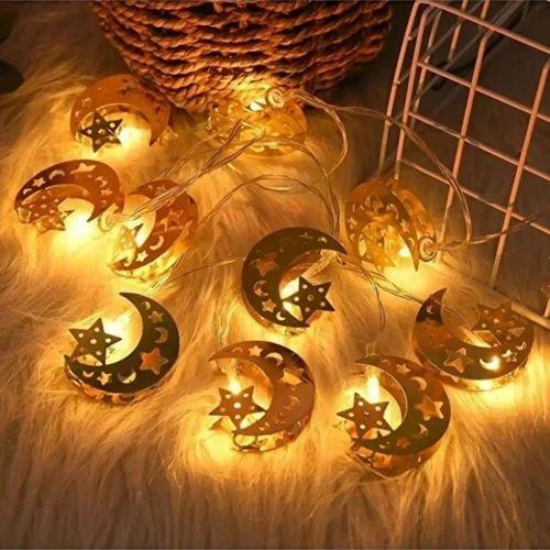 Dekoratif Ramazan Led Işık 2 Metre Gold Metal