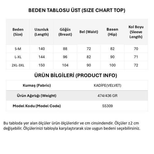 Kadın Uzun Kollu Geometrik Yaka Detaylı Tüllü Yırtmaçlı Uzun Kadife Elbise