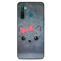 Lopard Oppo Realme 5 Pro Uyumlu Kılıf Kediler (13) Silikon Kap Papyonlu