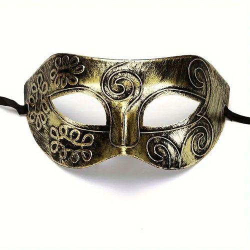 Altın Eskitme Yüz Maskesi - Antik Tarz Balo Maskesi